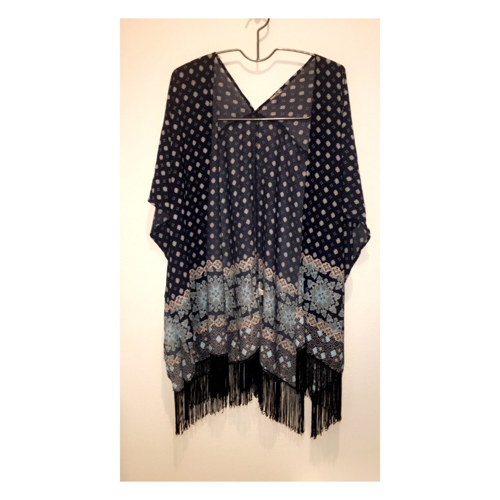 Cute Blue Flowy Poncho